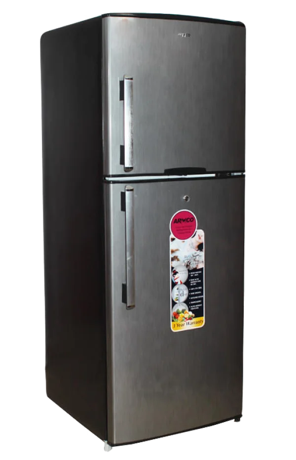Silver Two-Door Refrigerator PNG Transparent