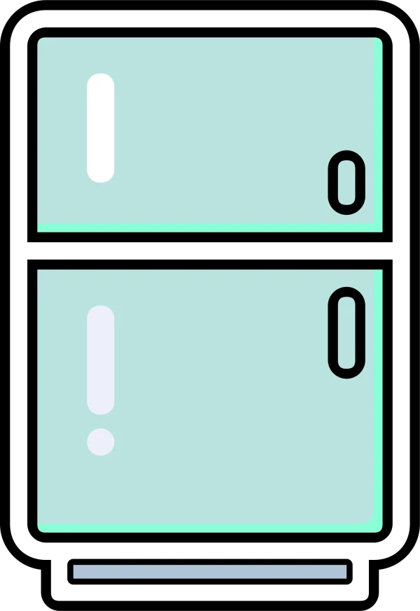 Light Blue Refrigerator Icon PNG Transparent Background