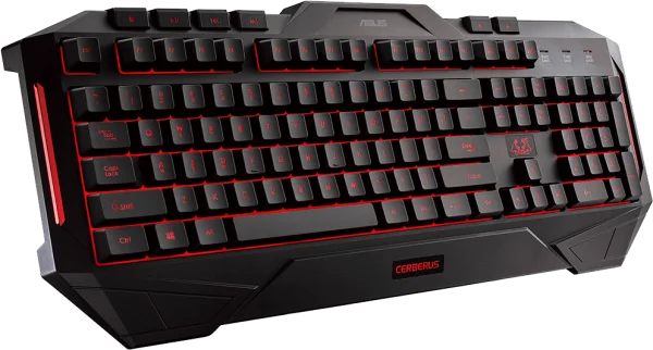 ASUS Cerberus Gaming Keyboard with Red Backlight PNG