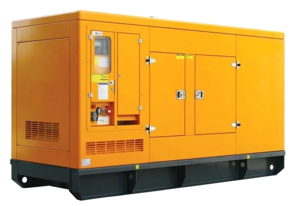 Orange Industrial Power Generator PNG Transparent Background