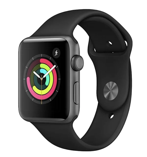 Black Apple Watch with Sport Band PNG