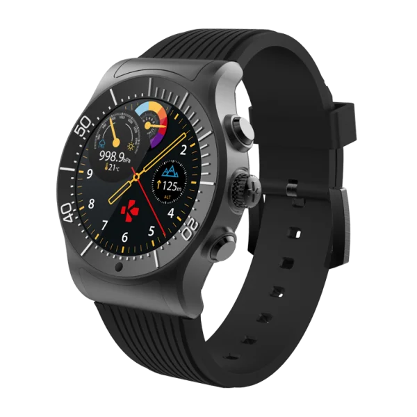 Black Smartwatch with Digital Display PNG