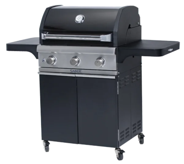 Black and Silver Gas Grill PNG Transparent Background