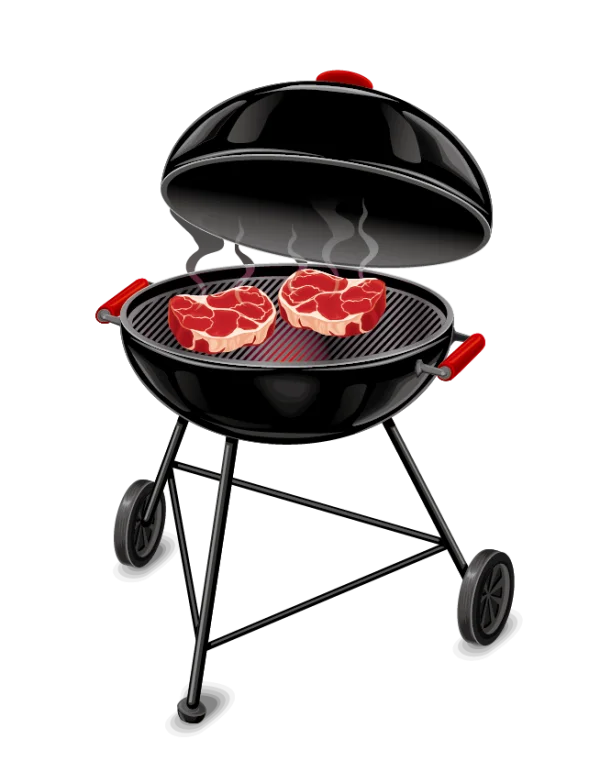 BBQ Grill with Steaks PNG Transparent Background