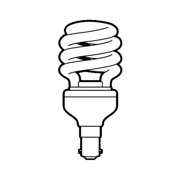 CFL Light Bulb Outline PNG Transparent