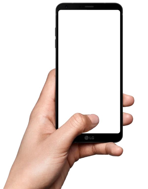 Hand Holding LG Smartphone PNG