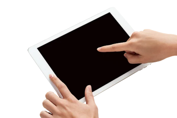 Hands Using White Tablet PNG Transparent Background