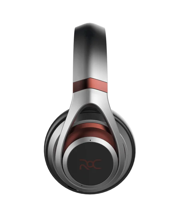 Modern Silver and Red Headphones PNG Transparent Background