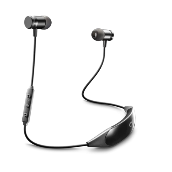 Black Wireless Neckband Earbuds PNG Transparent Background