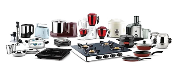 Assorted Kitchen Appliances and Cookware PNG
