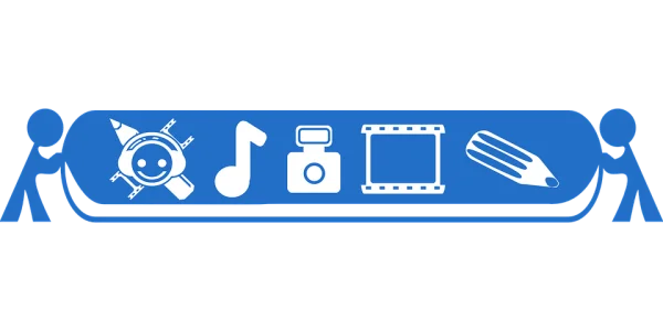 Creative Arts and Media Icons Banner PNG Transparent