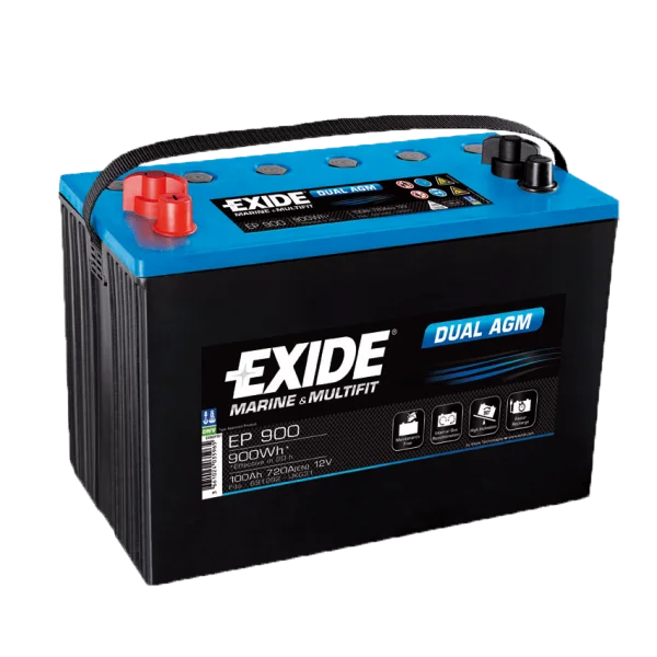 Exide EP 900 Marine Dual AGM Battery PNG Transparent Background