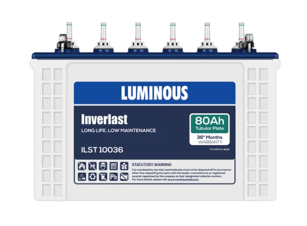 Luminous Inverlast 80Ah Inverter Battery PNG Transparent