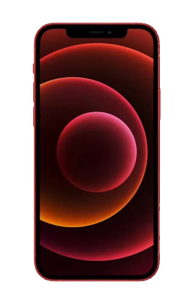 Red iPhone with Abstract Wallpaper PNG