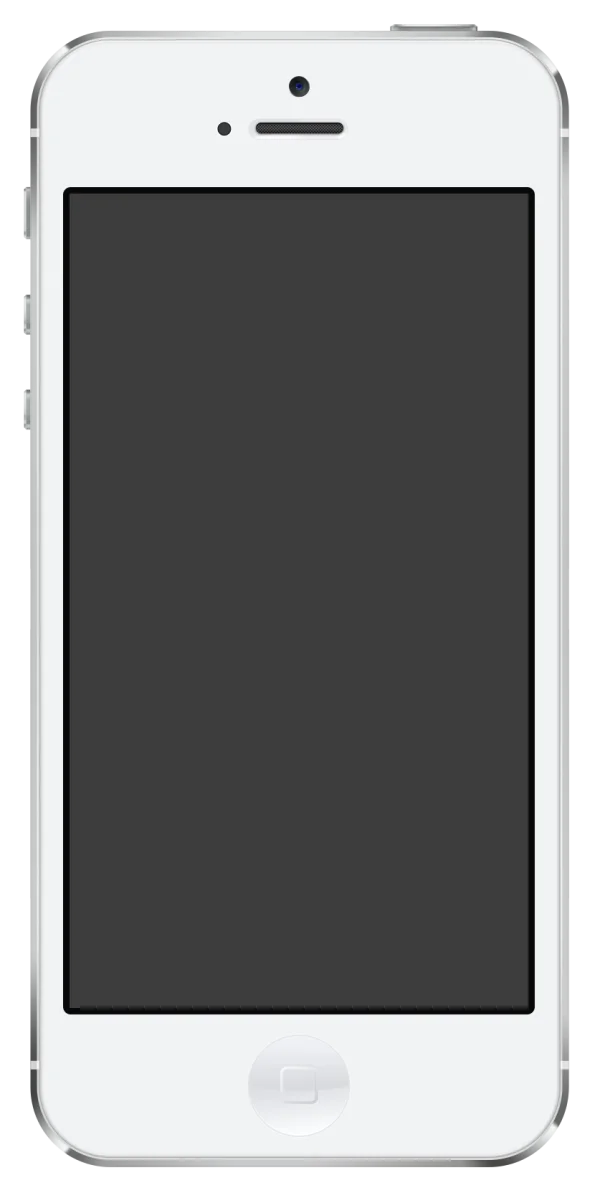 White Smartphone Mockup PNG Transparent Background