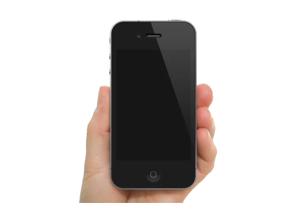 Hand Holding Black Smartphone PNG Transparent