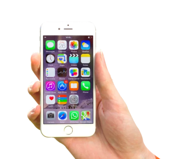 Hand Holding White iPhone PNG