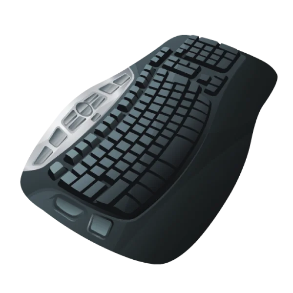Ergonomic Computer Keyboard PNG Transparent Background
