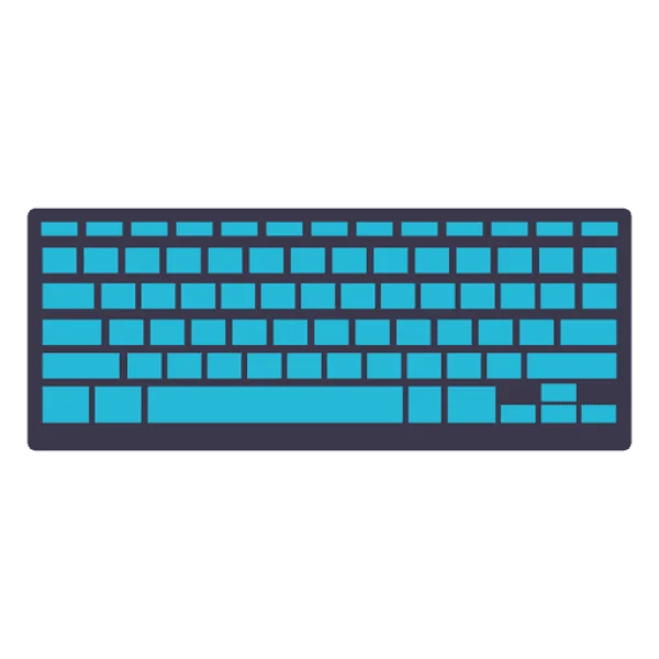 Minimalist Teal Keyboard Layout PNG Transparent