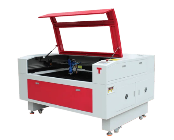 Red and White Laser Cutting Machine PNG Transparent Background