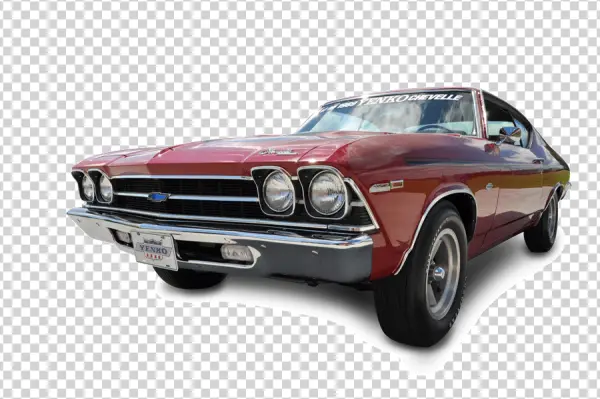 Red 1969 Yenko Chevelle Muscle Car PNG Transparent