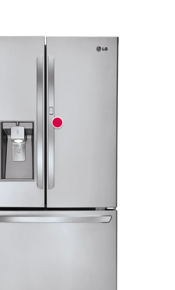 LG French Door Refrigerator PNG with Water Dispenser