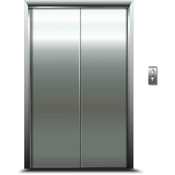 Silver Elevator Doors with Call Button PNG