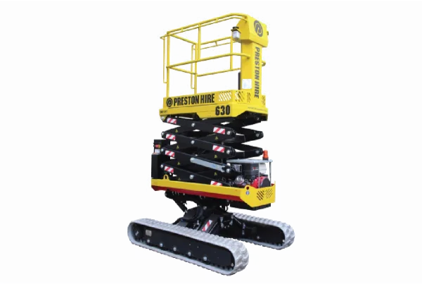 Preston Hire Tracked Scissor Lift PNG Transparent Background