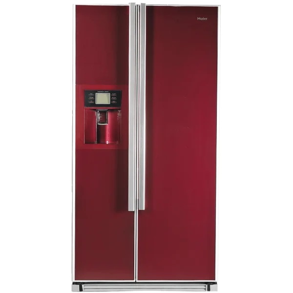 Red Haier Side-by-Side Refrigerator PNG Transparent Background