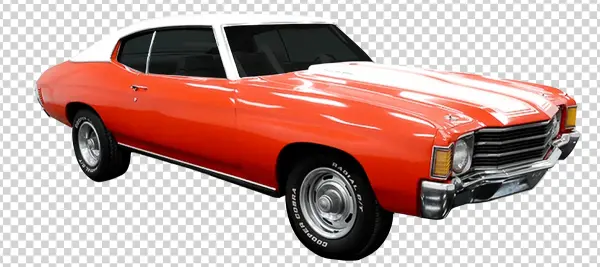 Red and White Classic Muscle Car PNG Transparent Background