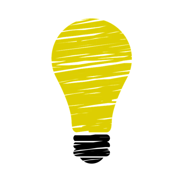 Yellow Sketchy Lightbulb PNG Transparent Background