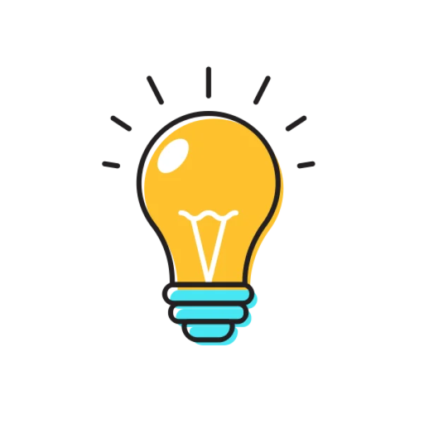 Bright Idea Lightbulb Icon PNG