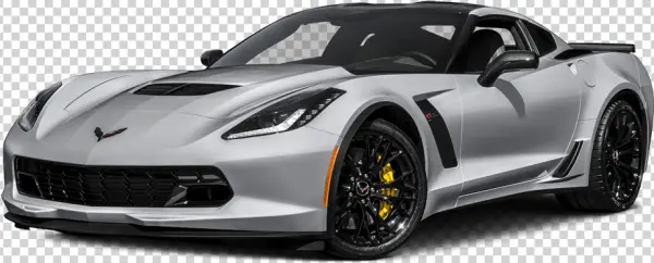 Silver Chevrolet Corvette Sports Car PNG Transparent Background
