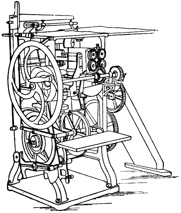 Vintage Printing Press Line Art PNG