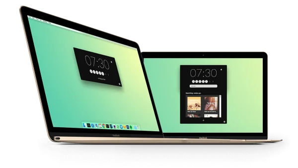 Gold MacBook Laptops with Green Screen Transparent PNG