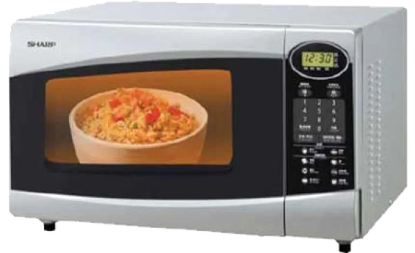 Sharp Microwave Oven with Food PNG Transparent Background