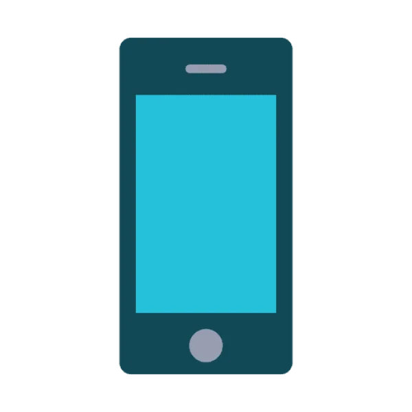 Flat Design Teal Smartphone Icon PNG Transparent