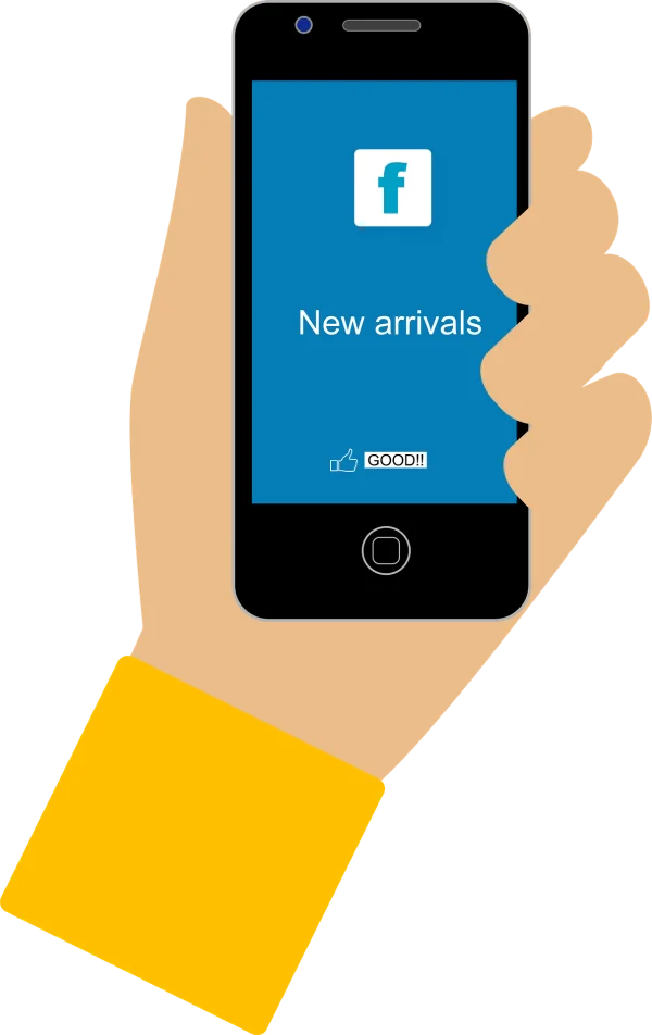 Hand Holding Smartphone with Social Media Notification PNG