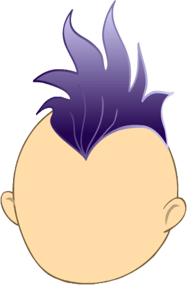 Purple Spiky Hair Head PNG Transparent