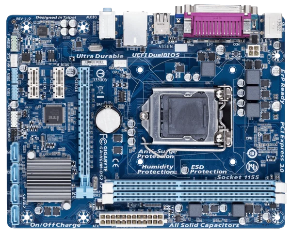 Gigabyte GA-H61M-DS2 Motherboard PNG Transparent