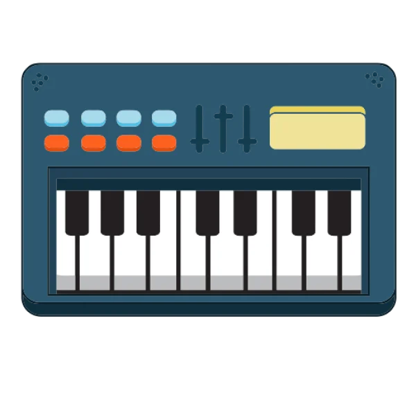 Digital Synthesizer Keyboard PNG Transparent Background