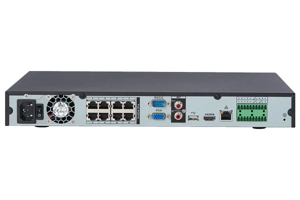 NVR Back Panel with PoE Ports PNG Transparent