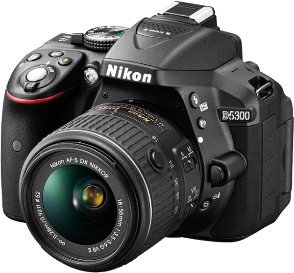Nikon D5300 DSLR Camera PNG Transparent Background