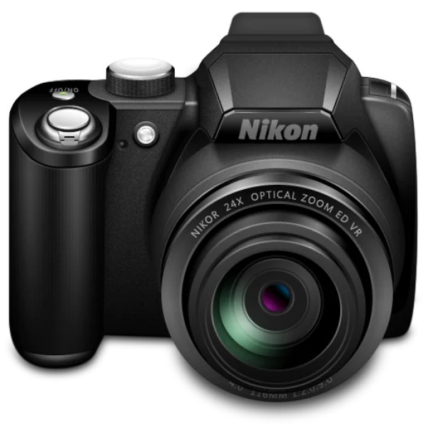 Black Nikon Digital Camera PNG Transparent Background
