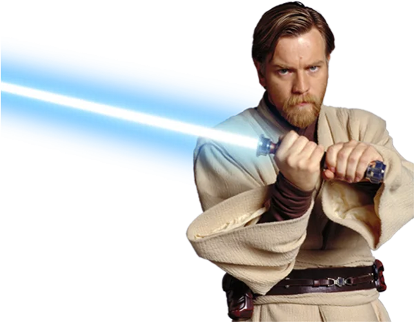 Obi-Wan Kenobi Blue Lightsaber PNG Transparent
