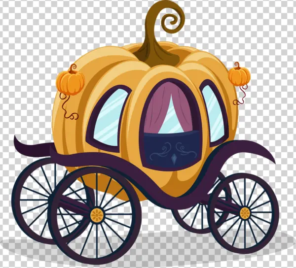 Cartoon Pumpkin Carriage Transparent PNG