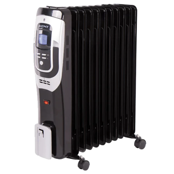 Black Oil-Filled Radiator Heater PNG Transparent Background