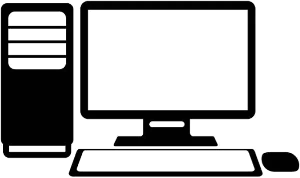 Desktop Computer Setup Outline Icon PNG