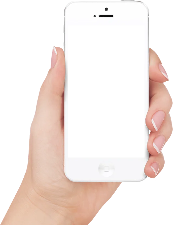 Hand Holding White Smartphone PNG Transparent Background