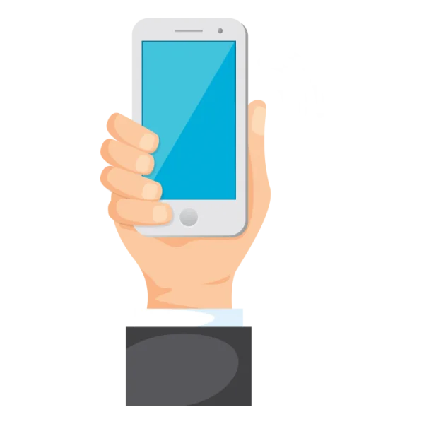 Hand Holding Smartphone with Wi-Fi Signal PNG Transparent